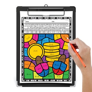 Hanukkah Color by Number Printable Multiplication Worksheets, Multiplication Table, Hanukkah Math Games for Kids, 3rd Grade and 4th Grade