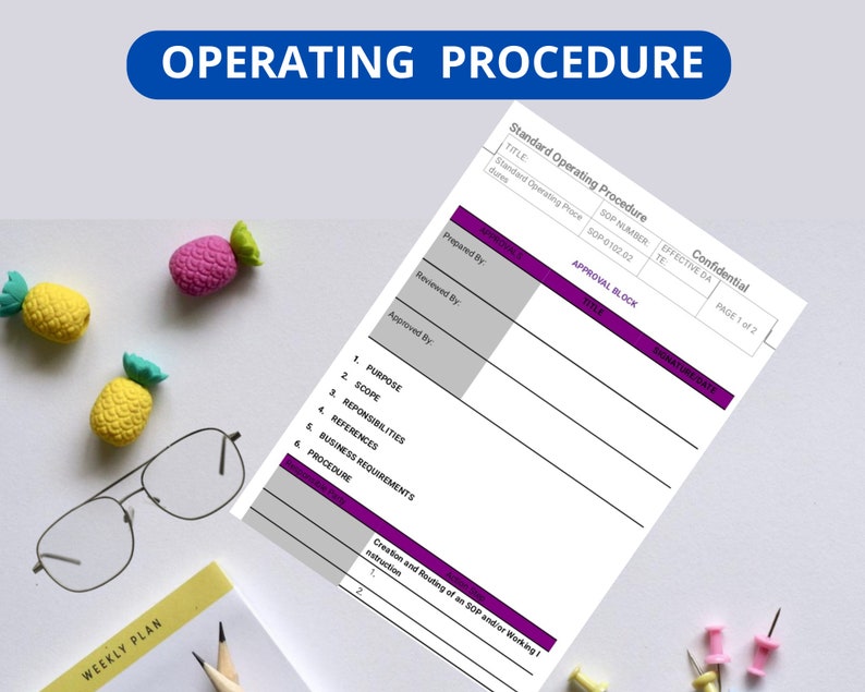 Standard Operating Procedure Template SOP Template Editable Word Form ...