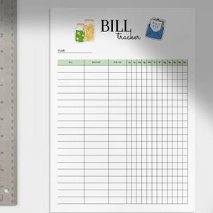 Bill Tracker || Budget Sheet || Money Saver Template || Expense Tracker || Budgeting Page - Simple Design || Digital Download