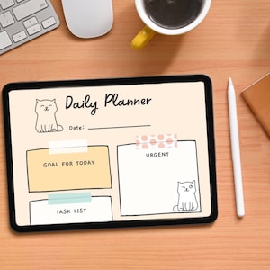 Daily Planner Page- Cute Cats || Digital Download