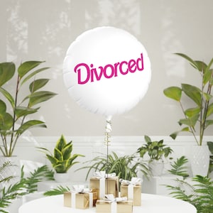 Divorced Party Balloon, Divorce Doll Inspired White Pink Balloon, Divorce Party Balloon, Divorce Celebration Decor, Break Up Party Decor