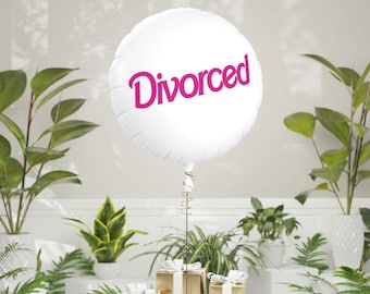 Divorced Party Balloon, Divorce Doll Inspired White Pink Balloon, Divorce Party Balloon, Divorce Celebration Decor, Break Up Party Decor