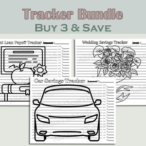 Spar Tracker, Debt Payoff, Auto Anzahlung, Auto Savings, Studentendarlehen Debt, Hochzeit Anzahlung, Tracker Bundle