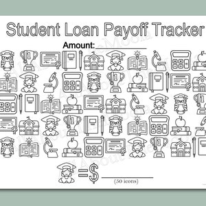 Student Loan Debt Payoff Tracker: Printable Coloring Page (PDF)