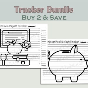 Tracker dei risparmi, rimborso del debito, debito del prestito studentesco, rimborso dei prestiti studenteschi, fondi di emergenza, pacchetto di monitoraggio