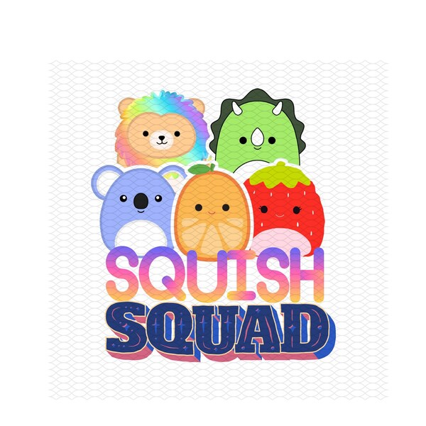 Squish Squad PNG | Sublimation | Digital Download | Sublimation Download | Squish PNG, Instant Download, squishy, animals