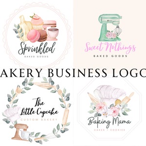 Bakkerijbedrijfslogo, digitaal op maat, bakken, modern, schattig, bedrijfslogo's, social media-logo's, voor Facebook-pagina, png, cupcakes, modern logo