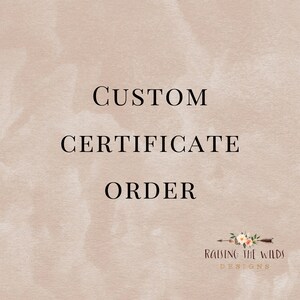 Pedido de certificado personalizado | Certificado digital e imprimível, prêmio, favor, fingimento, adoção