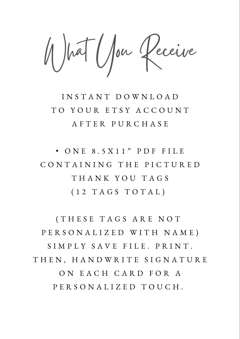 Panda Thank You Tags, Instant Download, Birthday Party, Panda Tags