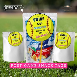 Etiquetas para refrigerios de softbol, etiquetas de descarga digital, etiquetas para refrigerios después del partido, etiquetas para fiestas de equipo, etiquetas para bebidas, pelotas de softbol imprimibles, suministros para equipos, pelota