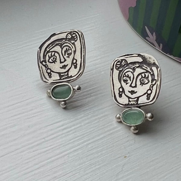 925 Sterling Silver Stud Earrings | Handmade earrings | Silver Stud | Unique earrings| Dainty silver earrings | Lightweight earrings |