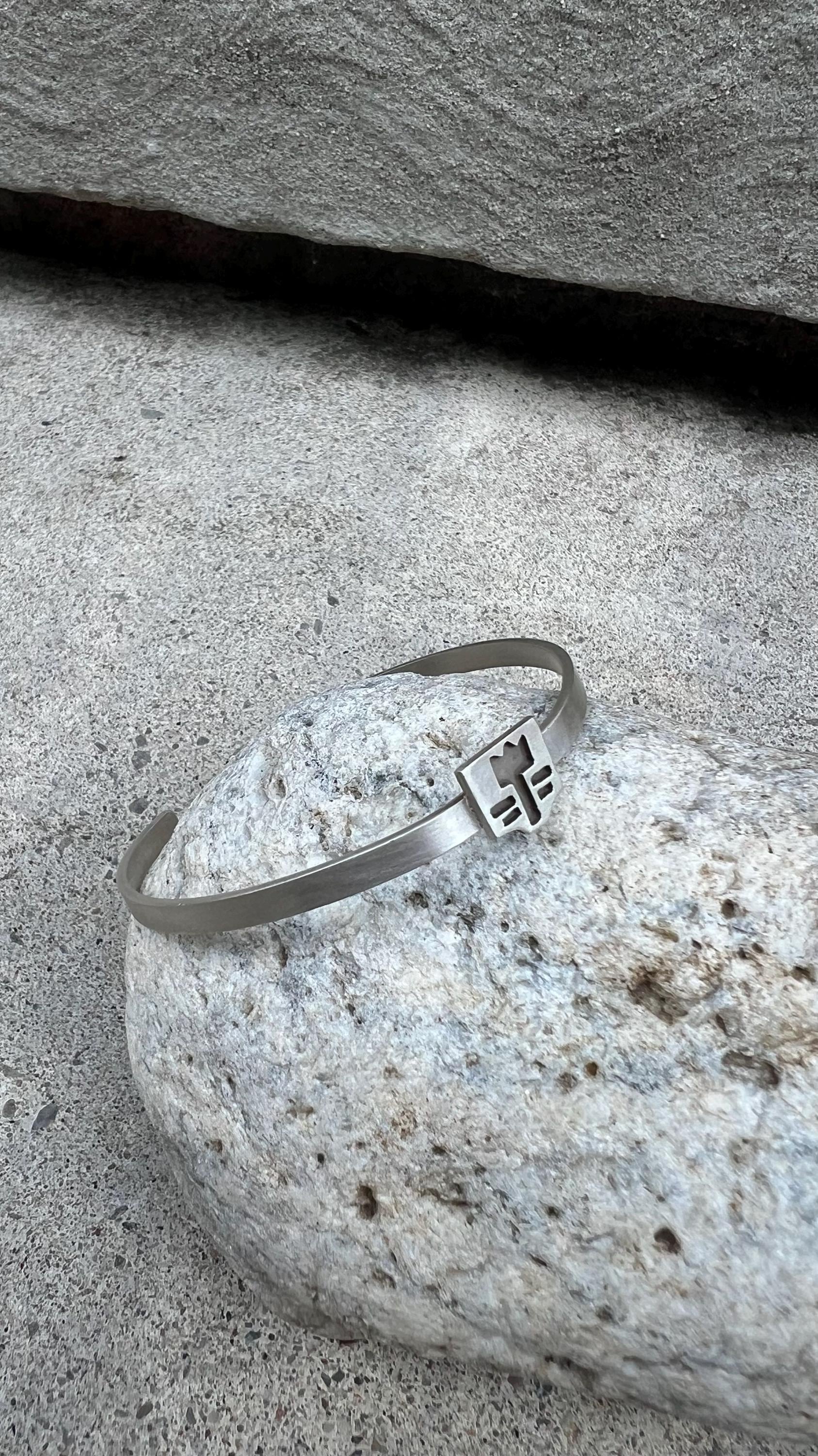 チューリップバングルブレスレット：ハンドメイド925スターリング 