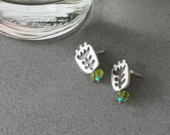 Tulip Silver handmade earrings | 925 Sterling Silver | Stud earrings | Gift for her | Minimalist earrings |
