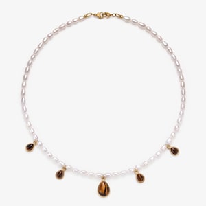Zoetwaterparelketting met bedelhangers