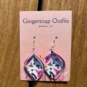 Halloween Witch Hats Small Faux Leather Earrings