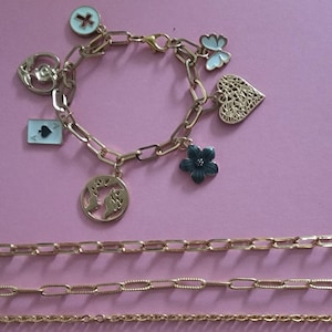 Build Your Own Custom Charm Bracelet, Bridesmaid Proposal Gift, Gift For Her, Design Your Own Jewelry,  Personalized Gold Charm Bracelet