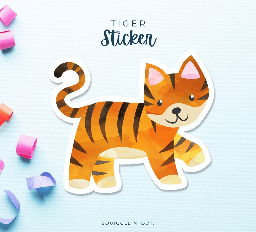 Tiger Stickers Tiger Sticker Cute Animal Stickers for Water Bottle Phone - Etsy