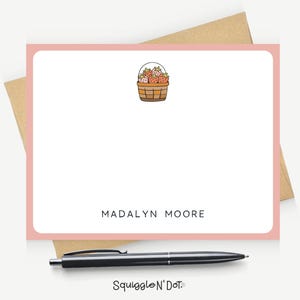 Strawberry Basket Flat Notecards – Hand-Drawn Stationery for Sweet Summer Notes
