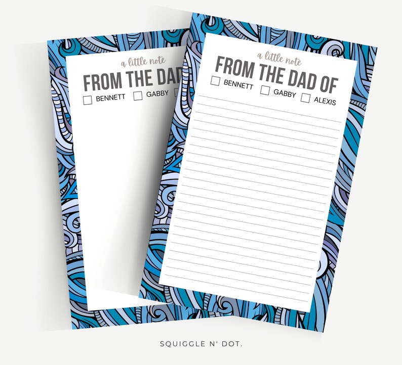 From the Dad of Personalized Notepad for Parents With Black and Blue
