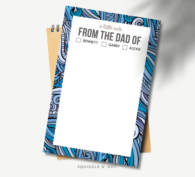 From the Dad of Personalized Notepad for Parents With Black and Blue