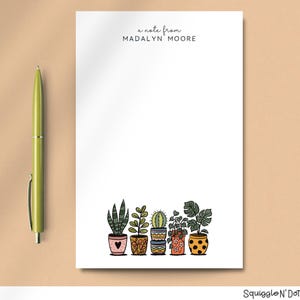 Personalized Houseplant Notepad: Custom Stationery for Plant Lovers