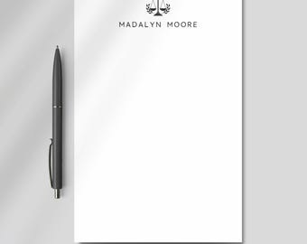 Personalized Justice Scales Notepad: Gift for Lawyers, Attorneys