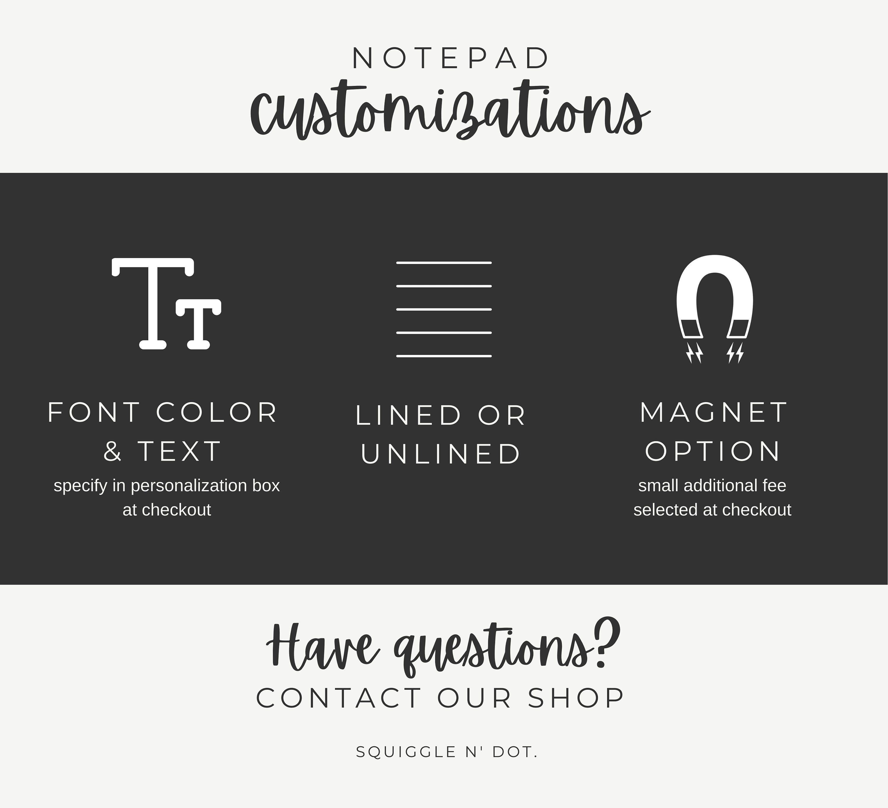 Cute Plaid Border Scripted Monogram Stationery Notepad With Option Etsy