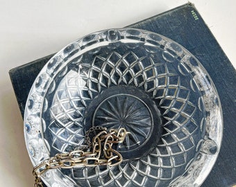 Vintage Princess House Hand Cut Crystal Ashtray / Catchall - Vintage 7” Royal Highlights Pattern Candy Dish, Glass Jewelry Dish, Ash Tray