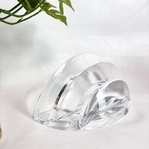 Vintage 1960s Mid Century Modern Acrylic Lucite Desk Mail Letter Holder / Lucite Napkin Holder Dinnerware / Table Accessories /Kitchen Decor