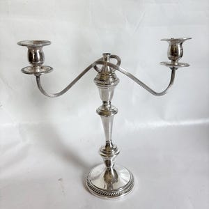 Vintage MCM sierlijke verzilverde gedraaide kandelaar kandelaar - groot F.B. Rogers Silver Co tafelstuk kandelaar tafelmodel