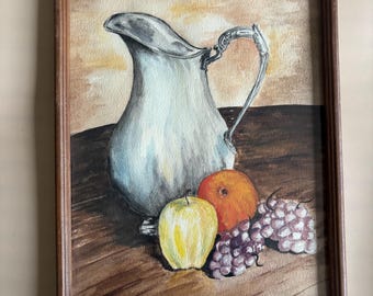 ヴィンテージ プロフェッショナル 水彩画 静物画 オリジナルアート