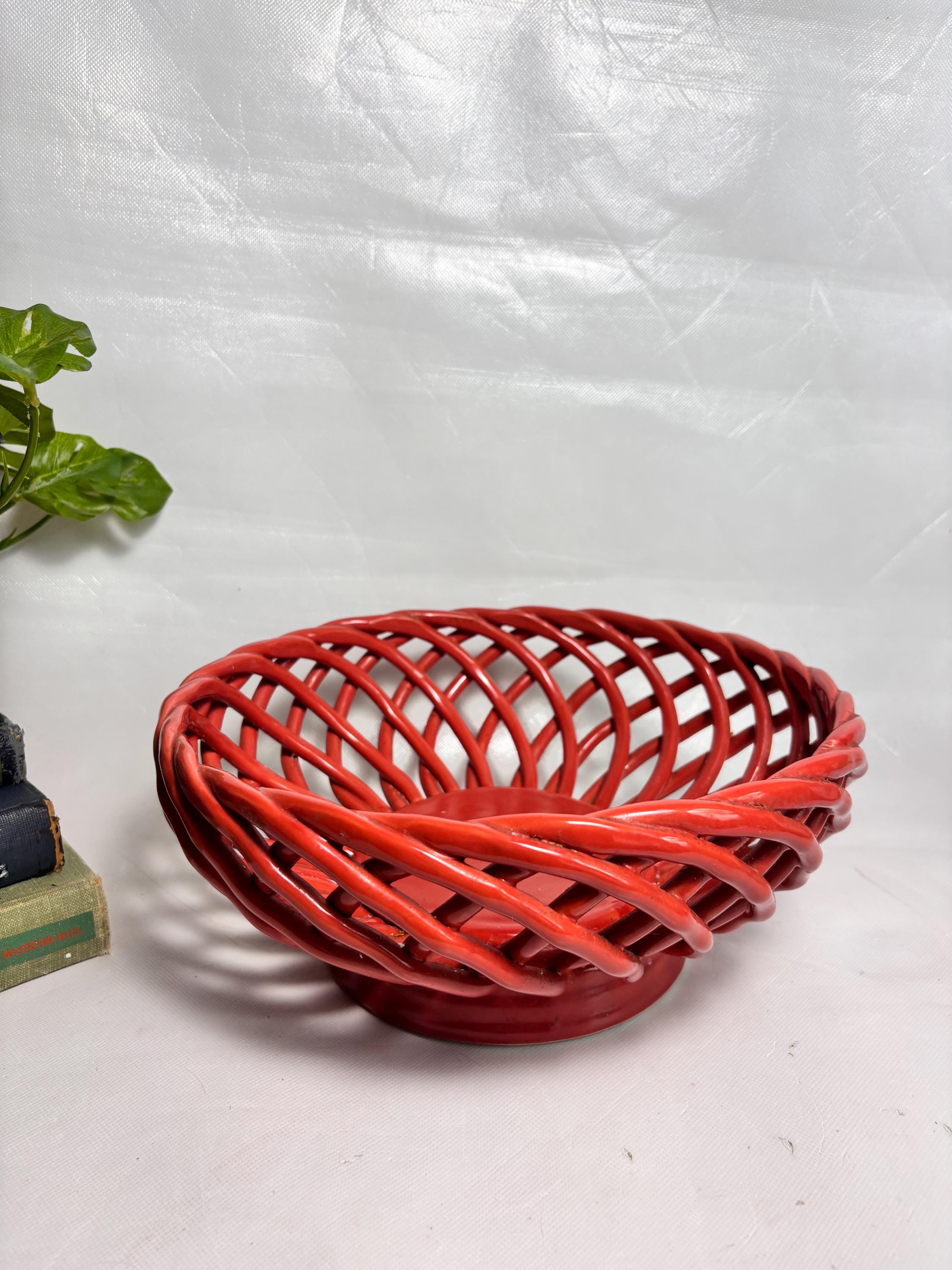 Vintage Ceramic Fruit Basket - Etsy