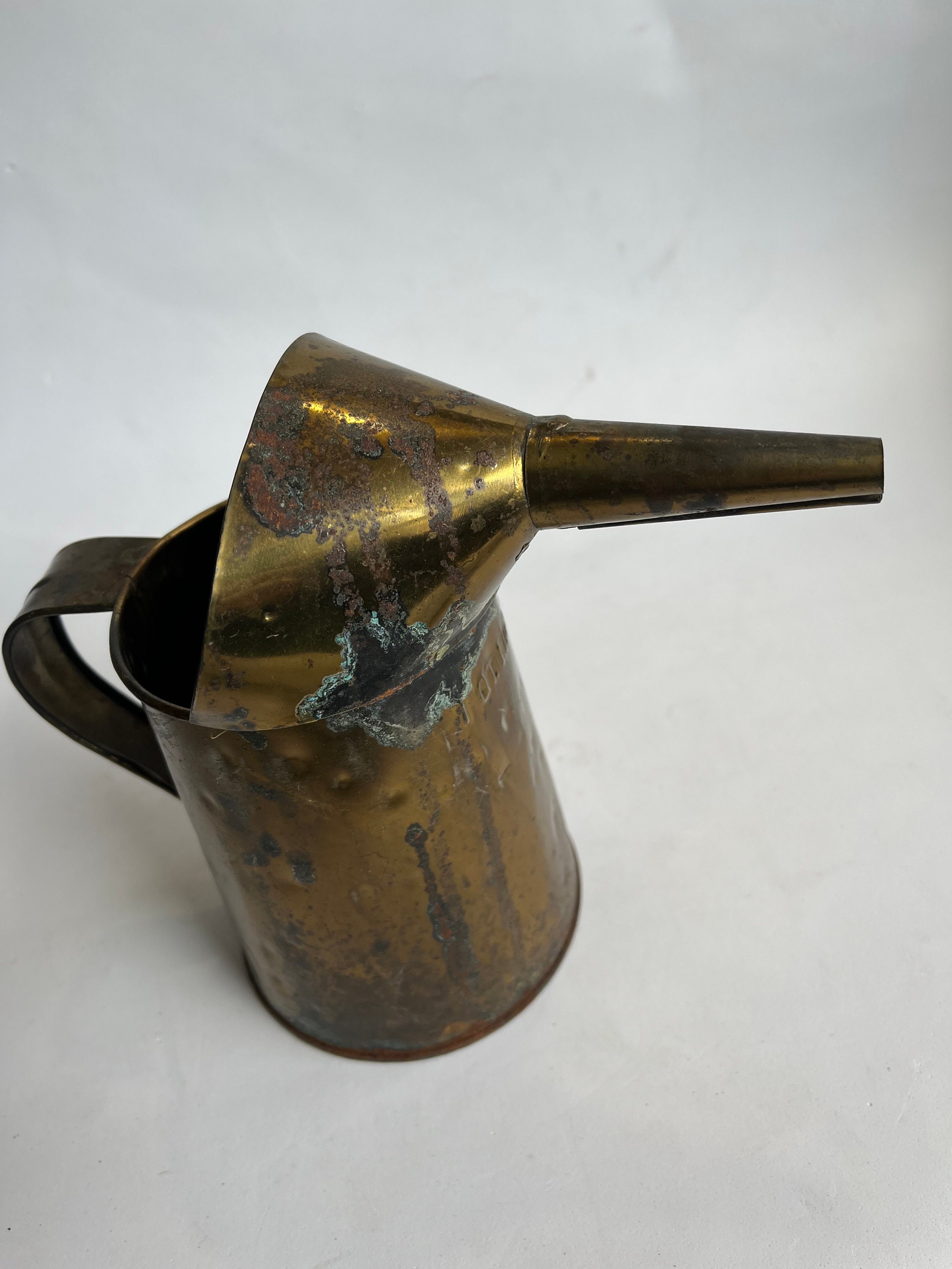 Antique 1930s 1940s Oil Can Pitcher With Handle and Spout - Dispenser ...