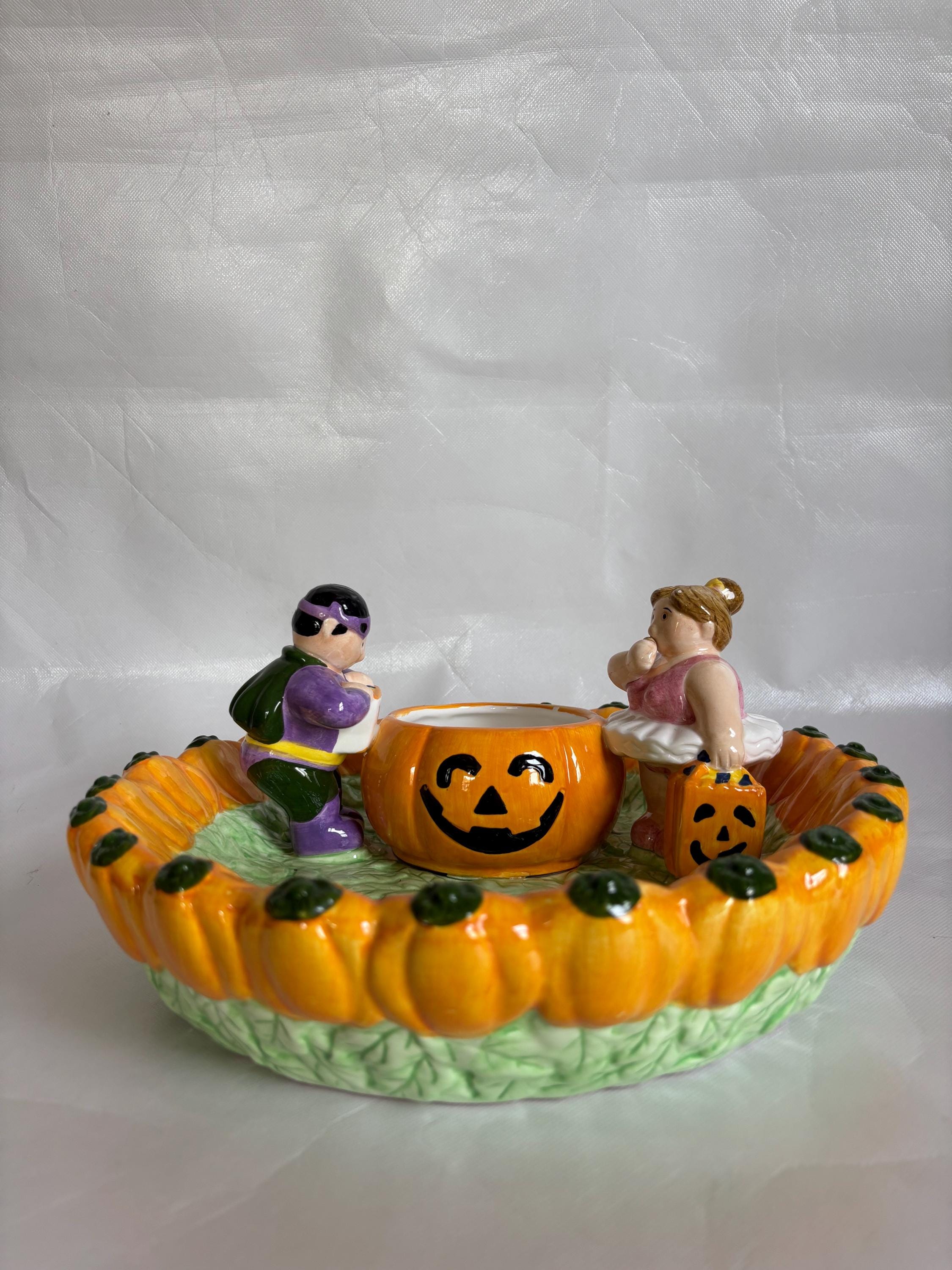 ヴィンテージ ロータス ハロウィン 陶器 カボチャと仮装したトリック