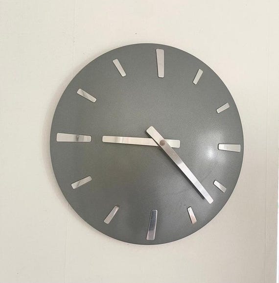 Vintage 1990s IKEA Postmodern Design Gray Wall Clock / REDO