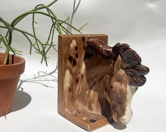 ミッドセンチュリーモダンシングルホースヘッドブックエンド