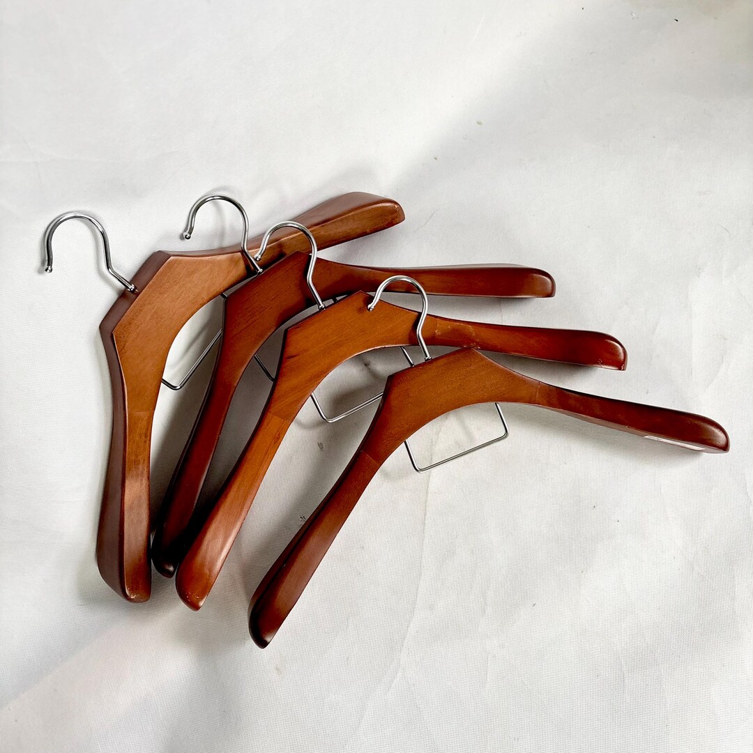 Vintage Wide Shoulder Suit Solid Wood Clothes Hanger | Bridal Groom ...