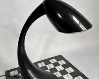 Lámpara de escritorio Verilux SmartLight Curve de espectro natural, posmoderna, vintage, de los años 90, negra / Lámpara de sobremesa moderna / Lámpara de noche