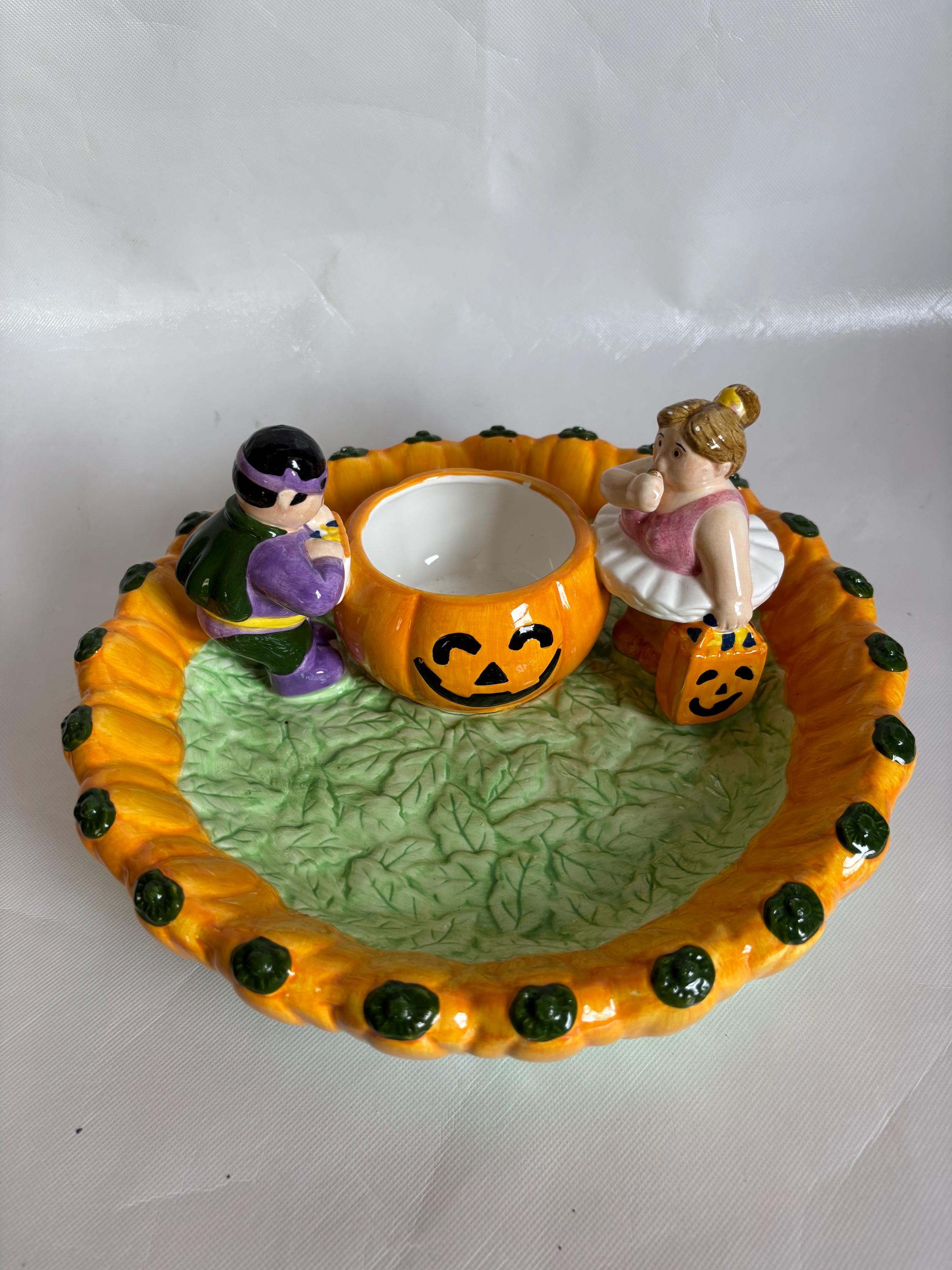 ヴィンテージ ロータス ハロウィン 陶器 カボチャと仮装したトリック