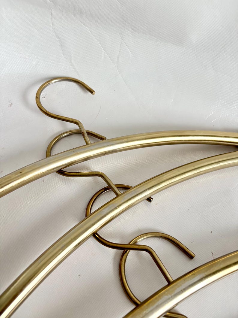 Cloths Rack Mcm Vintage MCM Regency Gold Metal Tube Heavy Duty Coat Hangers Rubber ...