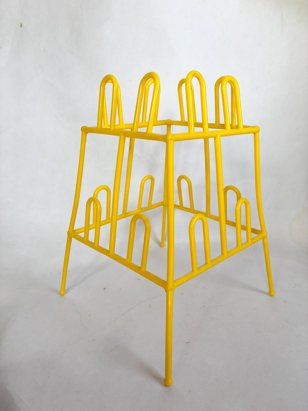 Yaffa 80s Yellow Plastic Shoe Rack Retro 1980s Basic Li E + Plastic 8 ...