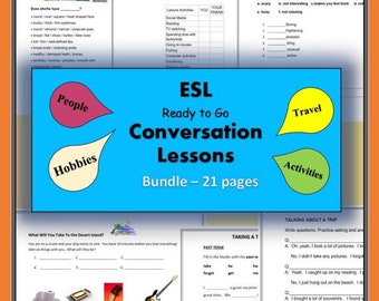 ESL Conversation Starters Printable Activities Worksheets Lessons