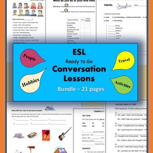 ESL Conversation Starters Printable Activities Worksheets Lessons