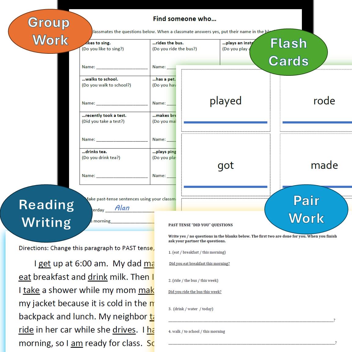Past Tense Verbs Activities Bundle for ESL ELL Language Arts - Etsy
