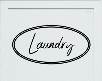 Laundry Room Door Decal: Oval Vinyl Sign, Home Decor