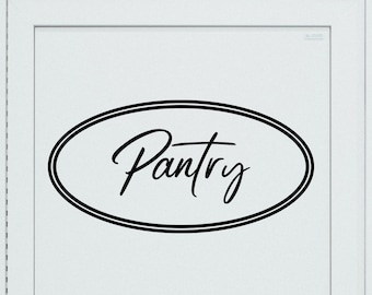 Pantry Door Vinyl Decal: Oval Kitchen Sign