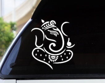 Ganesha Decal: Line Art Hindu God Vinyl Sticker