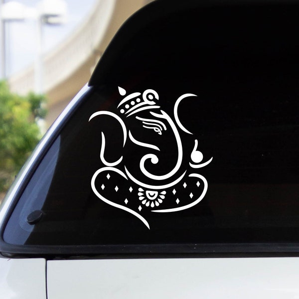 Ganesha Decal for car | Line Art | Hindu Ganesh god sticker | Lord Shankar | Vinyl Elephant art for Bikes Laptop Tumbler