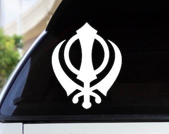 Khanda Vinyl Decal | Sikh Symbol for Car, Laptop, Tumbler