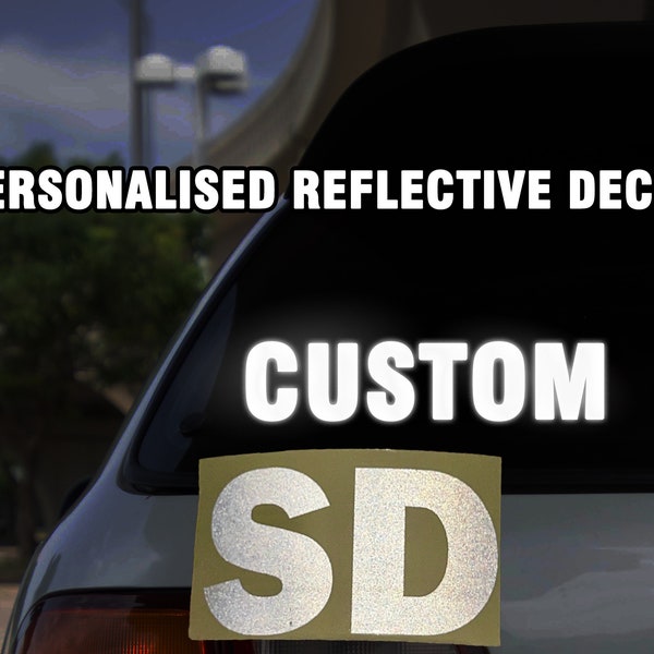 Custom Reflective Name Decal | White | Car Tumbler Laptop Vinyl | Mailbox | Elevator Numbering